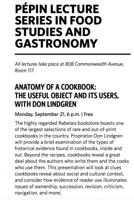 The Jacques Pepin Lecture at Boston University