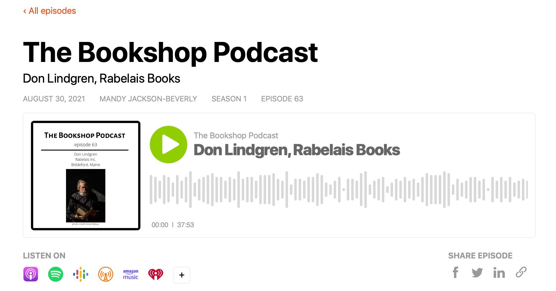 Rabelais on The Bookshop Podcast