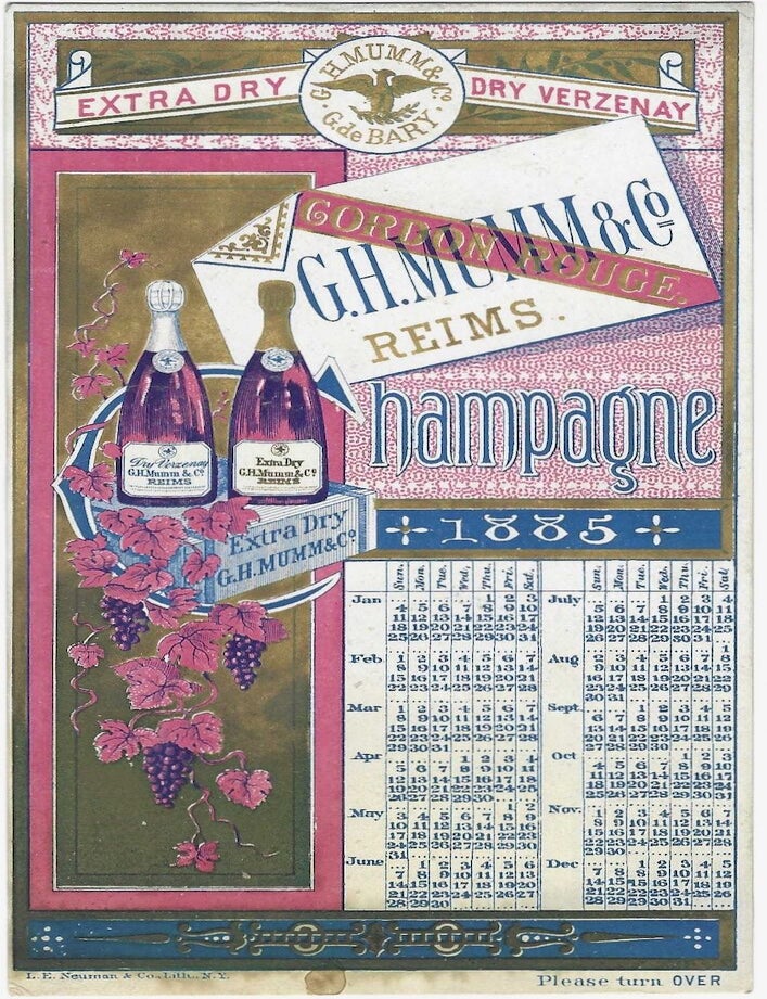 Item #10383 Importations of Champagne, from Jan. 1 to June 30, 1885. Trade card &ndash;...
