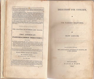 Directions for Cookery, in its Various Branches. Thirty First Edition, with Improvements, Supplementary Receipts, and a New Appendix.