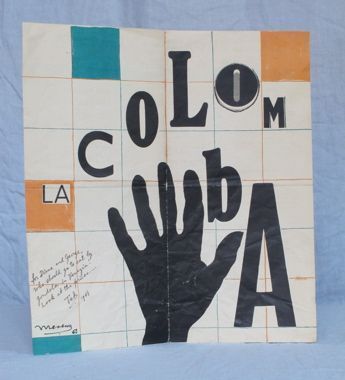 Item #2408 La Colomba. Menu - Surrealist, E. L. T. Mesens.