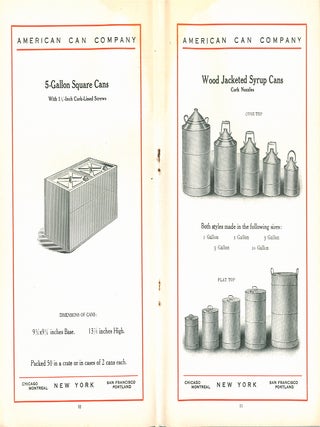 Tin Can Company trade catalogues, featuring nine American Can Company volumes and one Erie Can Company.