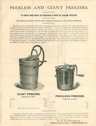 Kingery's Celebrated Peanut Roaster and Warmer Combined [and] Peerless and Giant Freezers.
