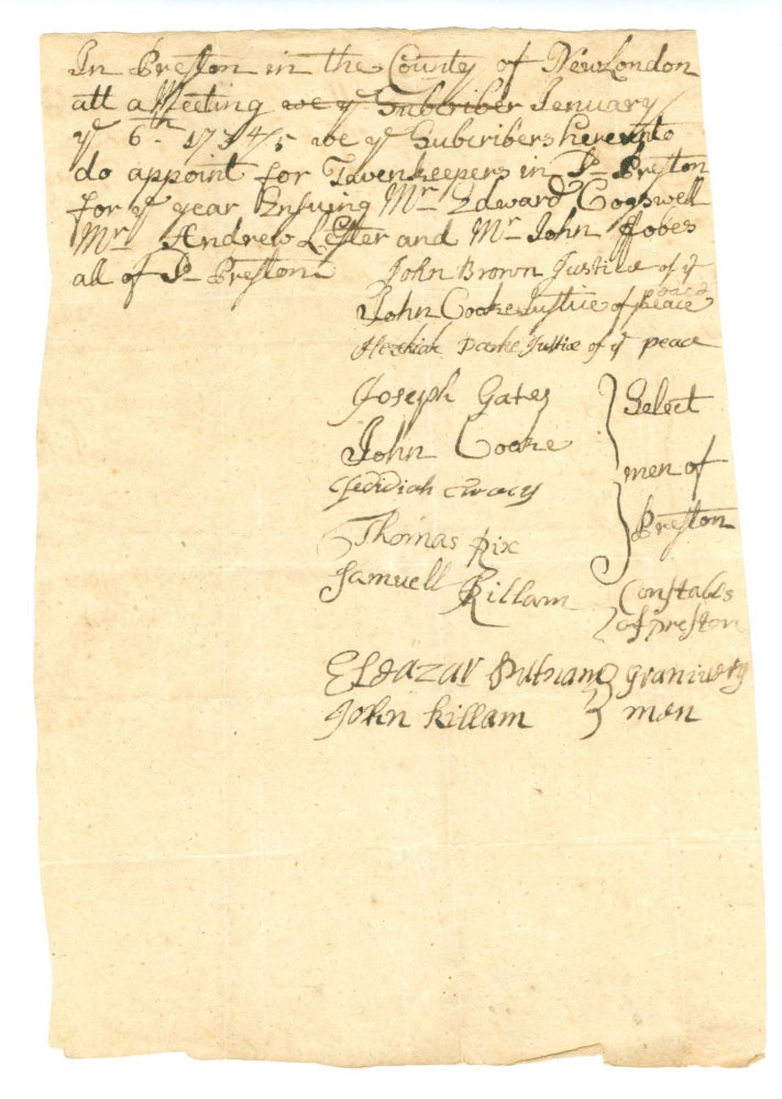 Item #3587 A Collection of Twenty-five Early American Tavern Licenses and Related Documents from...