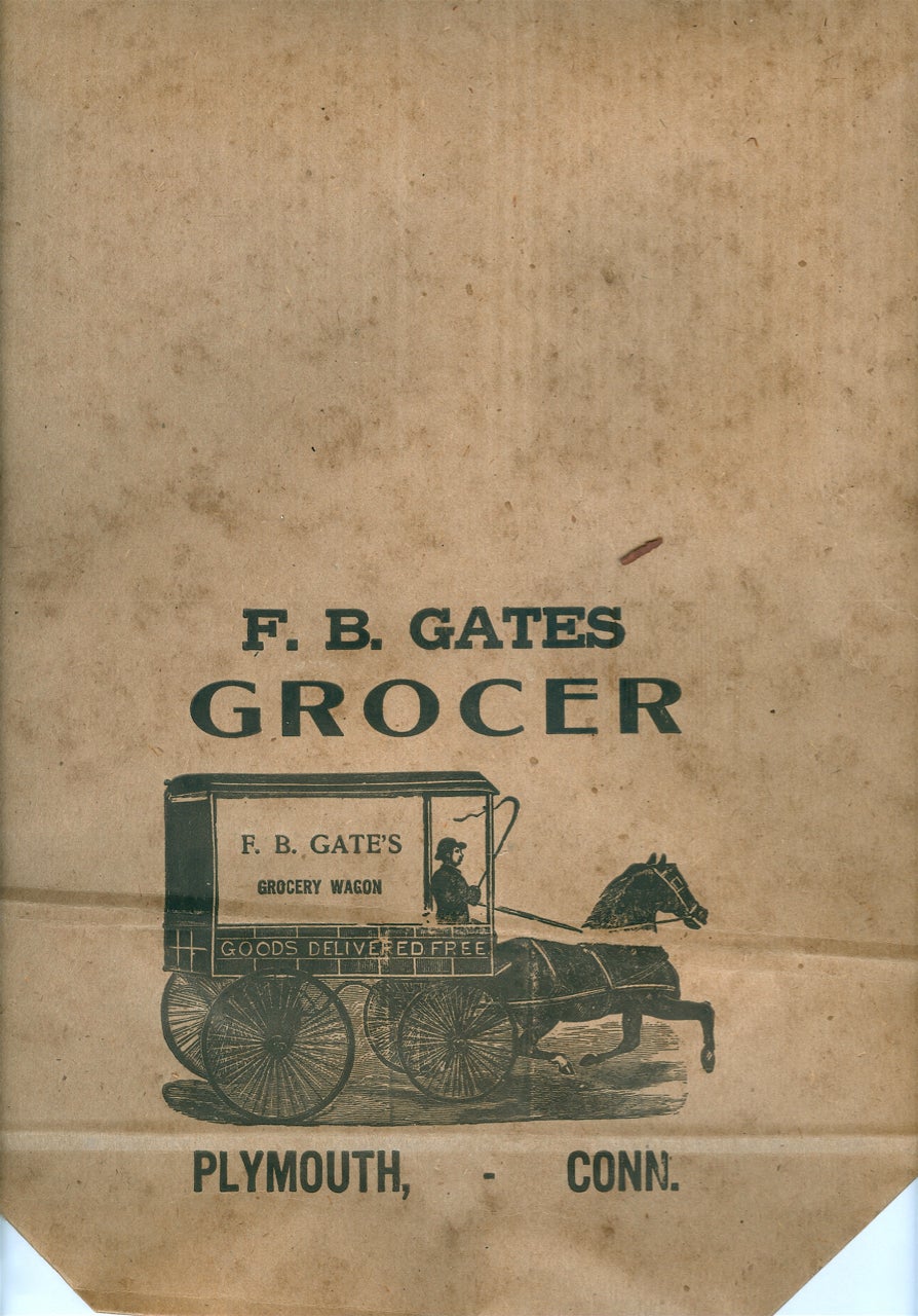 Item #3613 [F.B. Gates' Paper Grocery Bag]. F B. Gates Grocer.