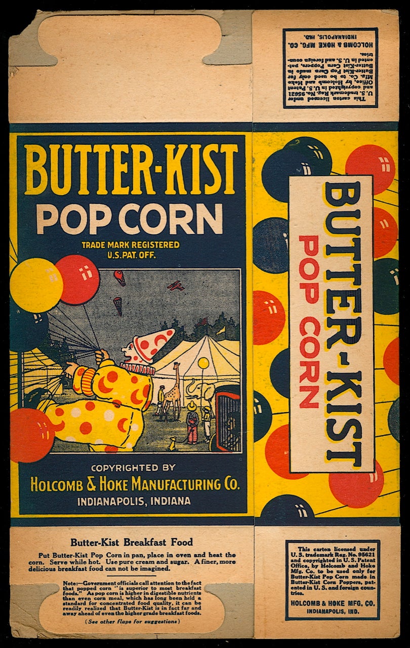 Item #3626 Butter-Kist Popcorn. Box - Pop Corn, Holcomb, Hoke Manufacturing Co.