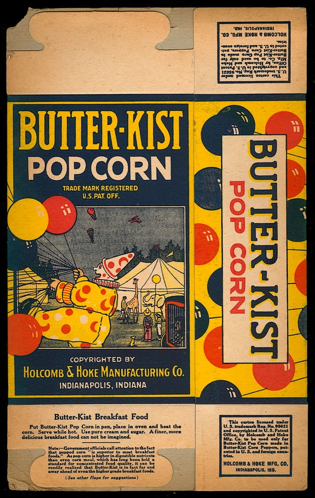 Item #3626 Butter-Kist Popcorn. Box - Pop Corn, Holcomb, Hoke Manufacturing Co