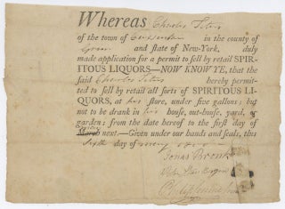 [Early 19th century New York Liquor and Tavern Licenses].