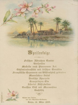 A collection of late 19th and early 20th century Egyptian Menus.