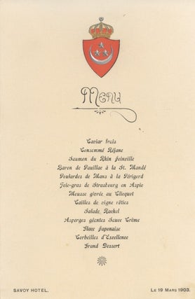 A collection of late 19th and early 20th century Egyptian Menus.