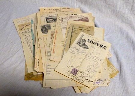 Item #3911 Collection of American Aristocratic Family’s Grand Hotel Invoices. Edward B. Livingston