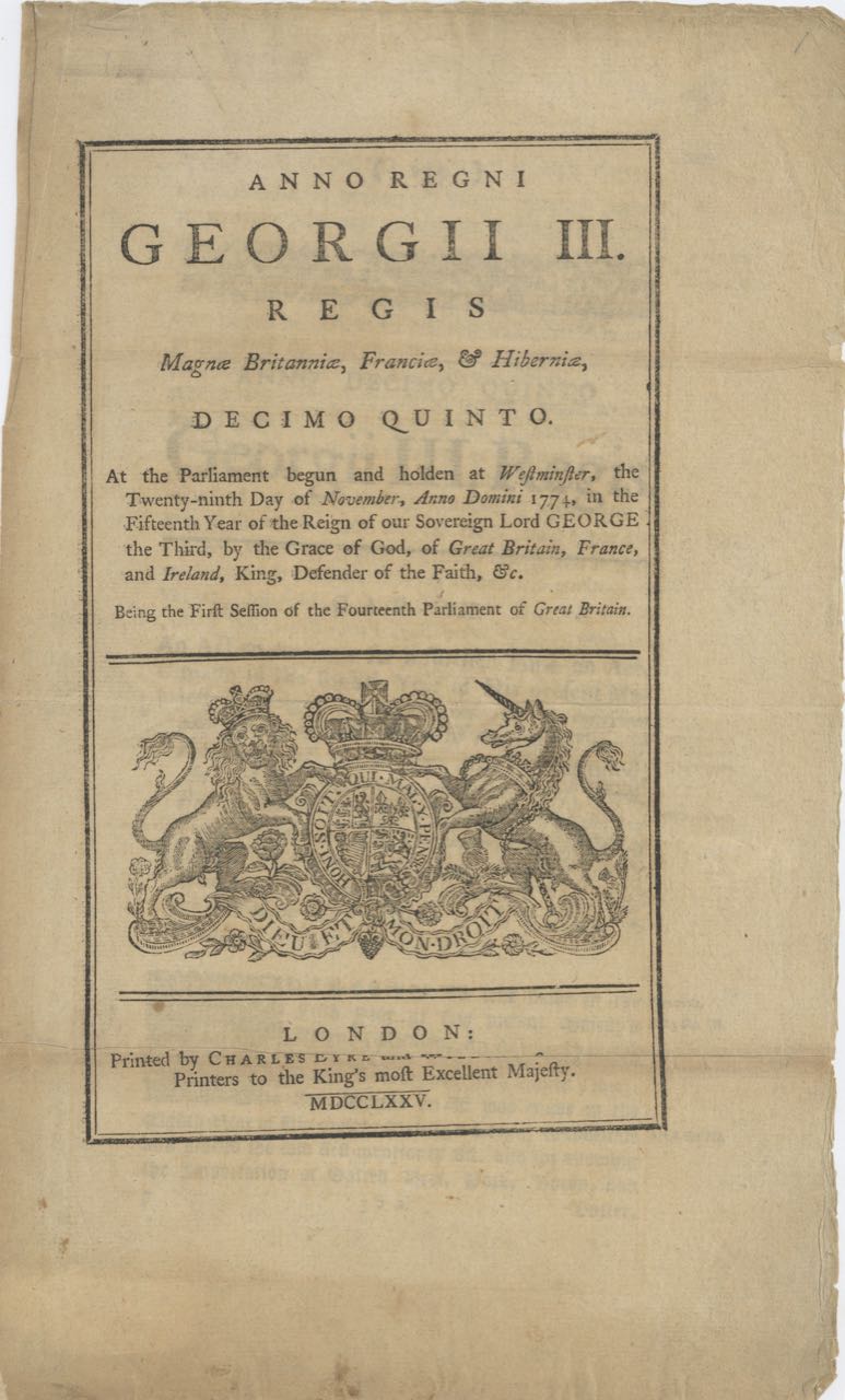 Item #4783 Anno Regni Georgii III. Regis Magnae Britanniae... An Act to continue for a further time an Act, intituled... An Act for Importation of Salted Beef, Pork, Bacon, and Butter from Ireland...and for allowing the Importation of Salted Beef... from the British Dominions in America. Acts, Pork Ordinances: Salted Beef, and Butter, Bacon.