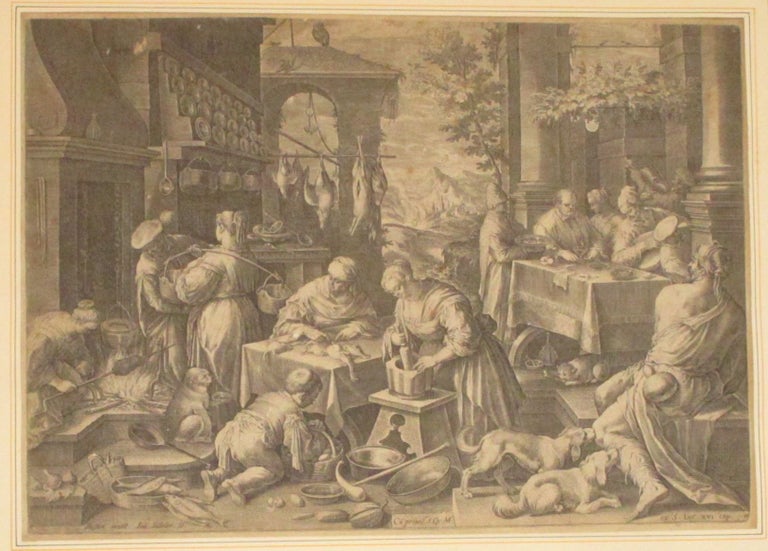 Item #4858 The Rich Man and the Poor Lazarus. Johannes Sadeler, Jacopo Bassano il vecchio
