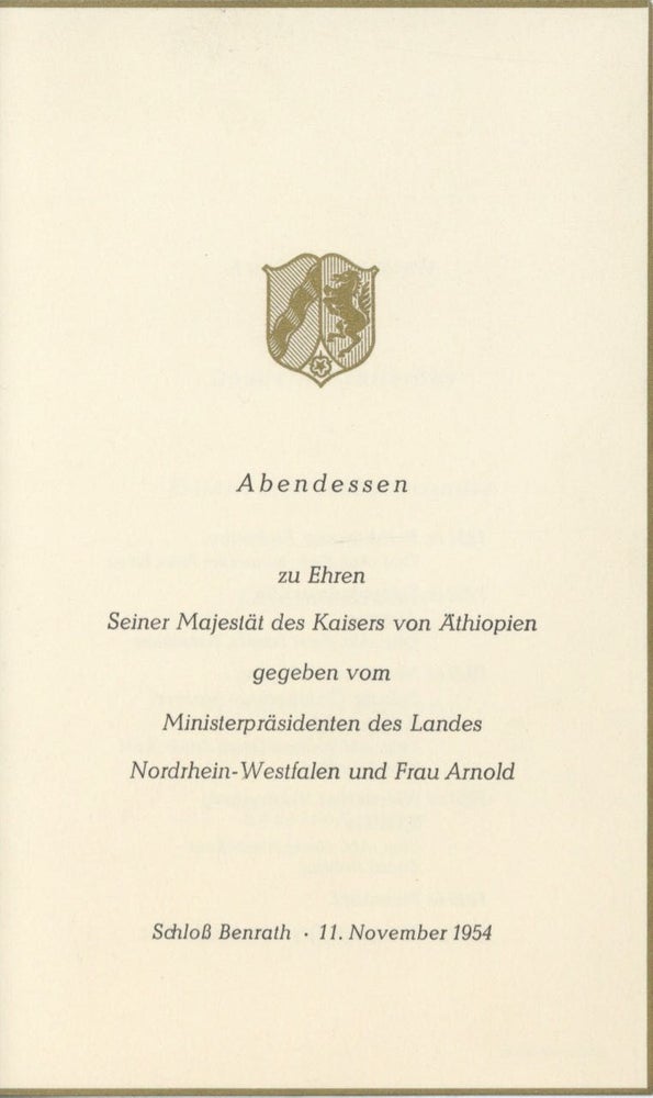 Item #5555 Abendessen, zu Ehren Seiner Majestat des Kaisers von Aithiopien, gegeben vom...