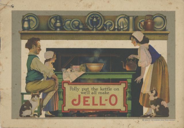 Item #5992 Polly Put the Kettle on We'll All Make Jell-O. Maxfield Parrish, Jell-O.