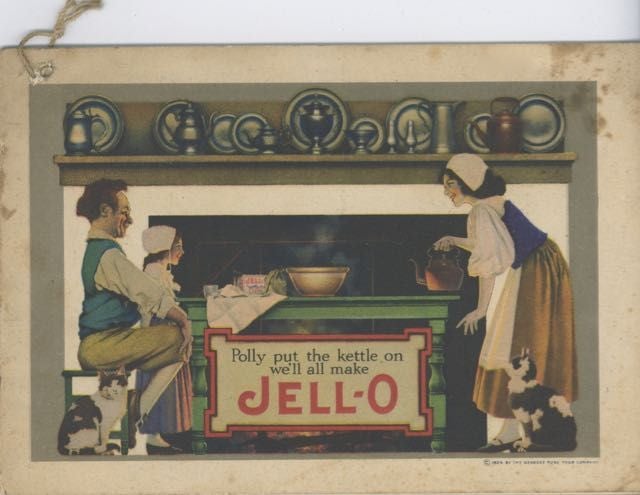Item #5993 Polly Put the Kettle on We'll All Make Jell-O. Maxfield Parrish, Jell-O.