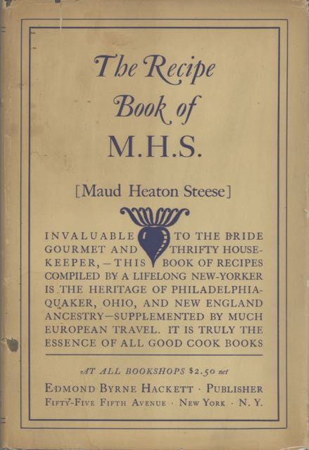 Item #6209 The Recipe Book of M.H.S. [with:] More Recipes : a Supplement to the Recipe Book of...
