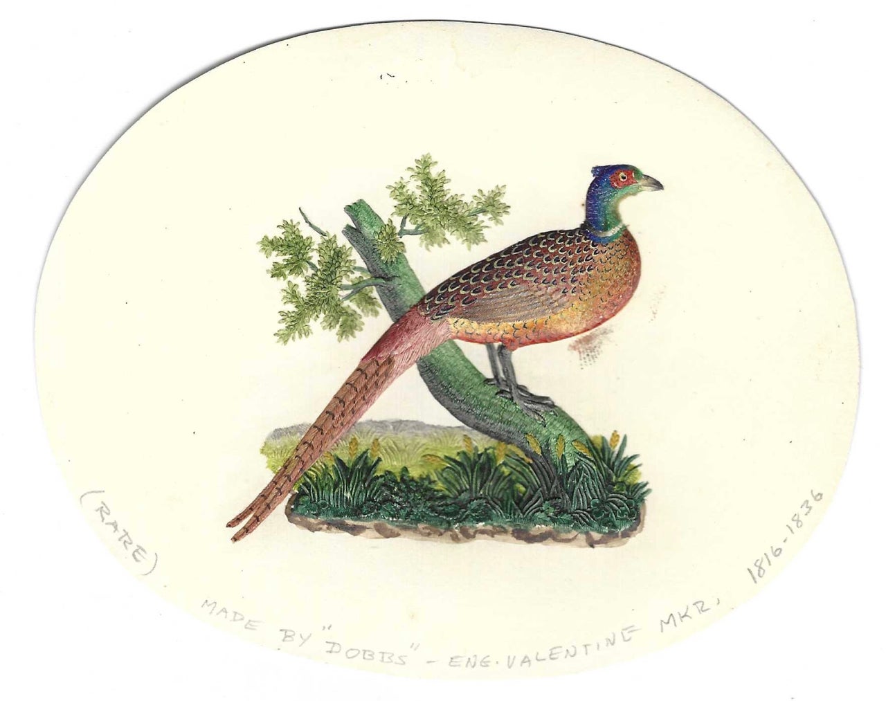 Item #6501 Embossed, hand-painted pheasant card. Dobbs of London.