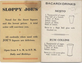 Sloppy Joe's Cocktail Recipes. BEekman3-5420. [title from cover].