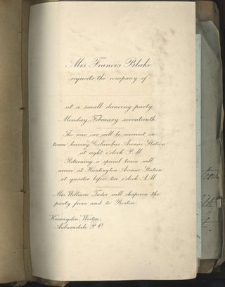 Record of a Gilded-Age Boston Society Party.