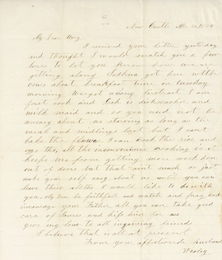 Item #6961 Autograph letter signed. Manuscript – correspondence, Wesley