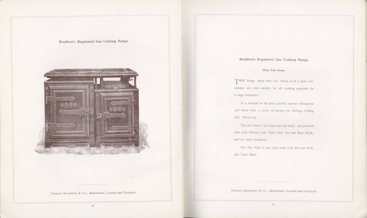 Item #7175 Cooking Apparatus: Section VI of Bradford's catalogue for the information of architects, borough surveyors, and civil engineers. Thomas Bradford, Co, UK Manchester.