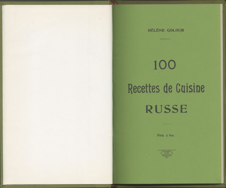 Item #7332 100 Recettes de Cuisine Russe. Helene Goloub