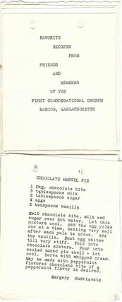 [Food is Fun.] Favorite Recipes from Friends and Members of the First Congregational Church, Marion Massachusetts.