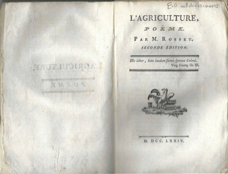 Item #7418 L'Agriculture: Poëme. Seconde édition. Pierre-Fulcrand de Rosset