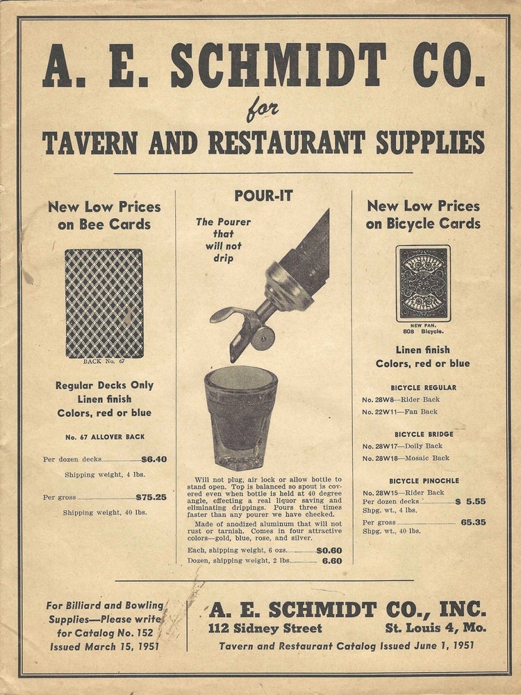 Item #7492 Tavern and Restaurant Catalog no. 152, Issued June 1, 1951. Trade catalogue –...