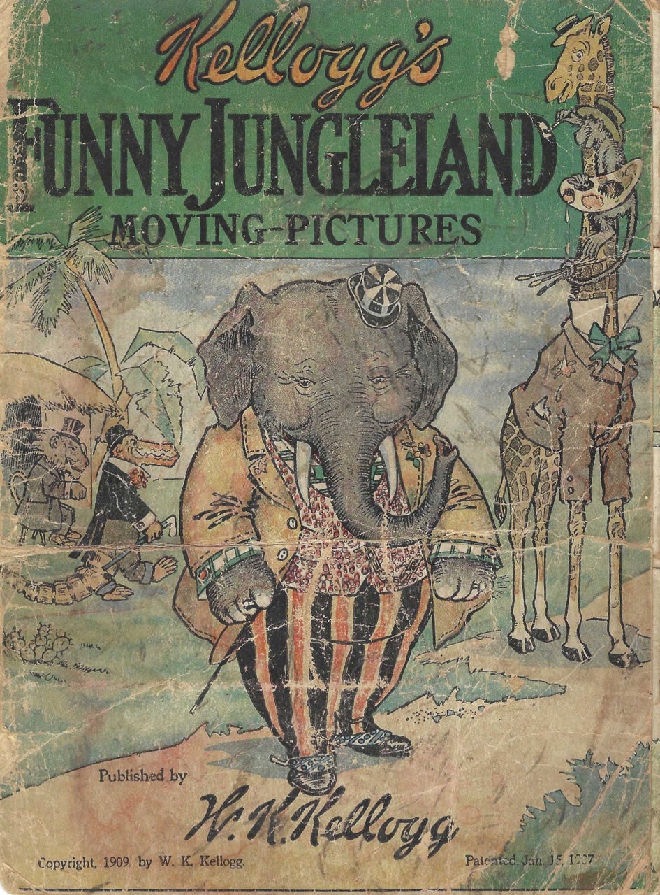 Item #7663 Kellogg's Funny Jungleland [Jungle Land] Moving-Pictures. ["To Market" issue]. Cereal Premium – W. K. Kellogg.