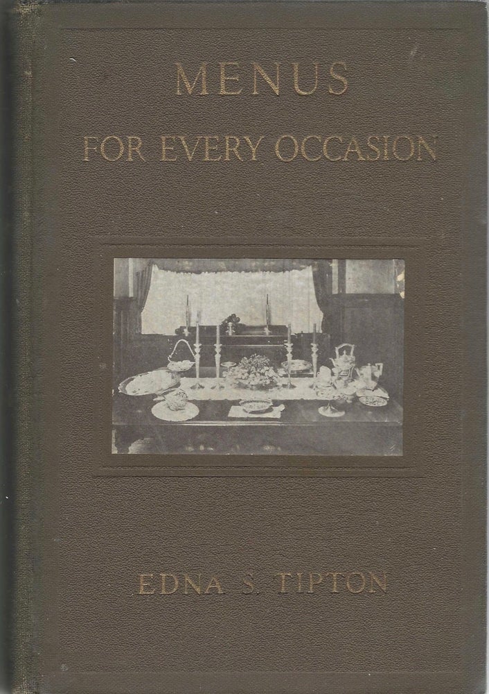 Item #8075 Menus for Every Occasion. Edna Sibley Tipton