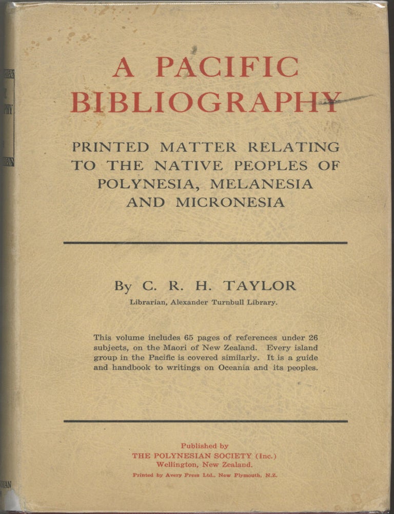 Item #8345 A Pacific Bibliography. Printed matter relating to the native peoples of Polynesia,...