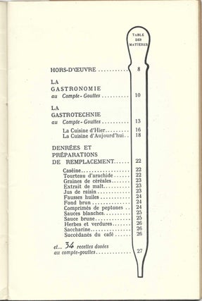 La Goutte au compte-gouttes ou 47 adaptations gastronomiques.