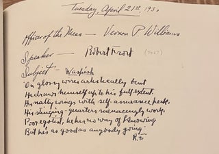[Original scrapbook and manuscript notes for the Guerriere Dinners. With:] A Brief History [of the Club], by Robert Fiske Bradford.