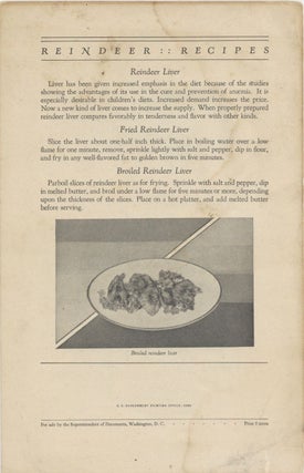 Reindeer Recipes. Leaflet no 48.