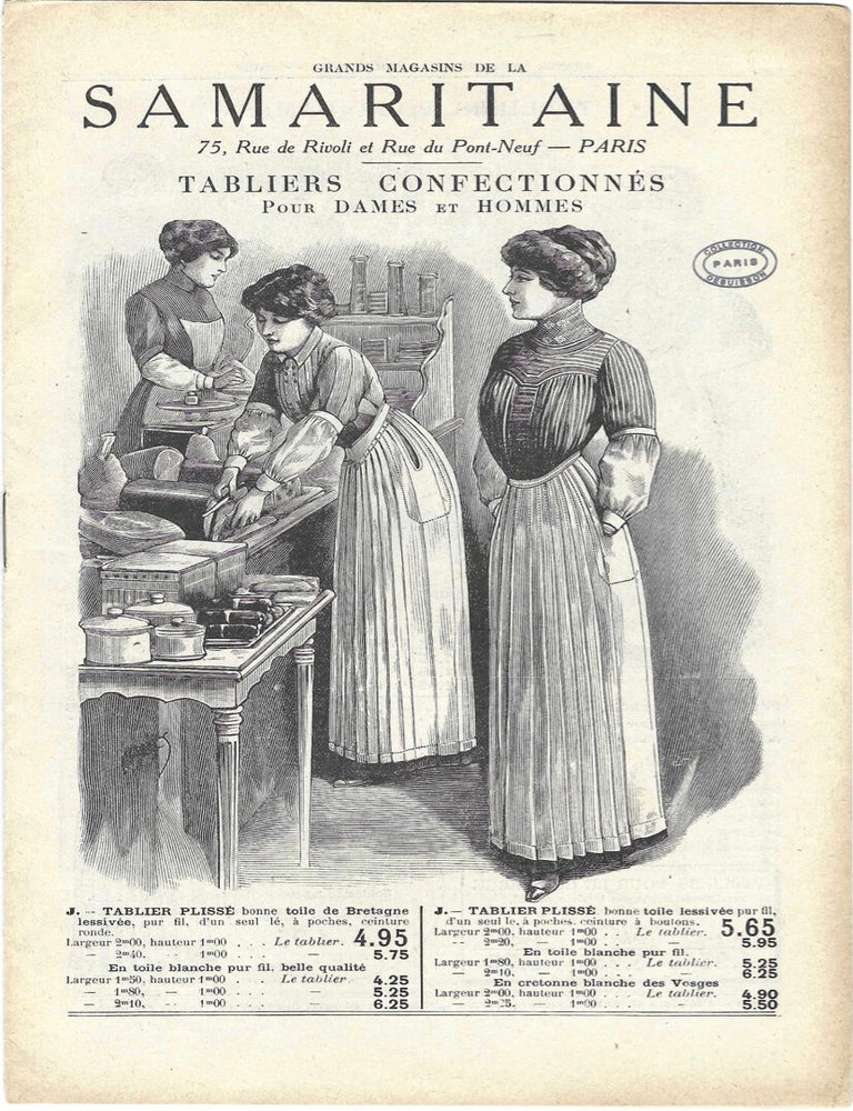 Item #8876 Grand Magasins de la Samaritaine – Tabliers Confectionnés Pour Dames et Hommes....