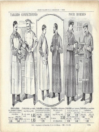 Grand Magasins de la Samaritaine – Tabliers Confectionnés Pour Dames et Hommes.