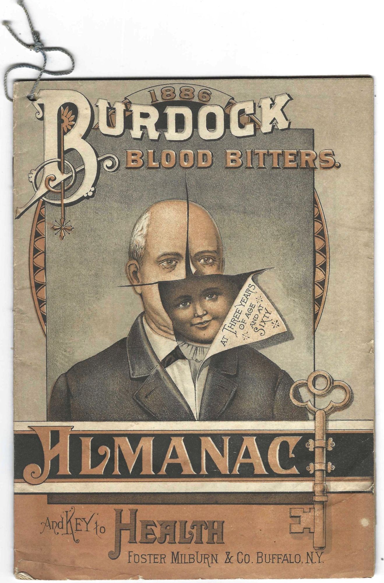 Item #8891 1886, Burdock Blood Bitters. Almanac and Key to Health. Almanac – Bitters, Foster Milburn, Co, N. Y. Buffalo.