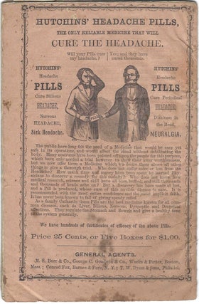 Hutchins’ Receipt Book: Containing valuable and choice receipts, many of which were never before published : Highly interesting to every one, and should be in every family : To which is added important information concerning cephalalgia or headache, a remedy to this terrible disease, and finally a cure.