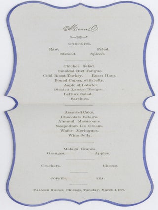 Collection of menus from Chicago's grand hotel.