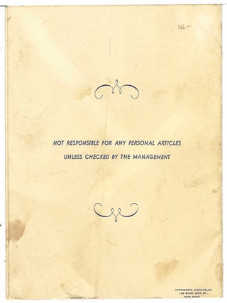 Price List. American Drinks. The New York World's Fair 1939.