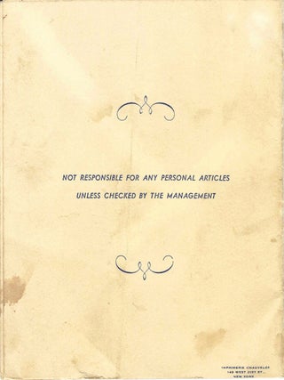 Price List. American Drinks. The New York World's Fair 1939.