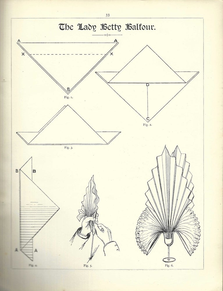 Item #9371 Napkin-Folding; a Series of Fully-Illustrated Original Designs. (Strictly Copyright)....